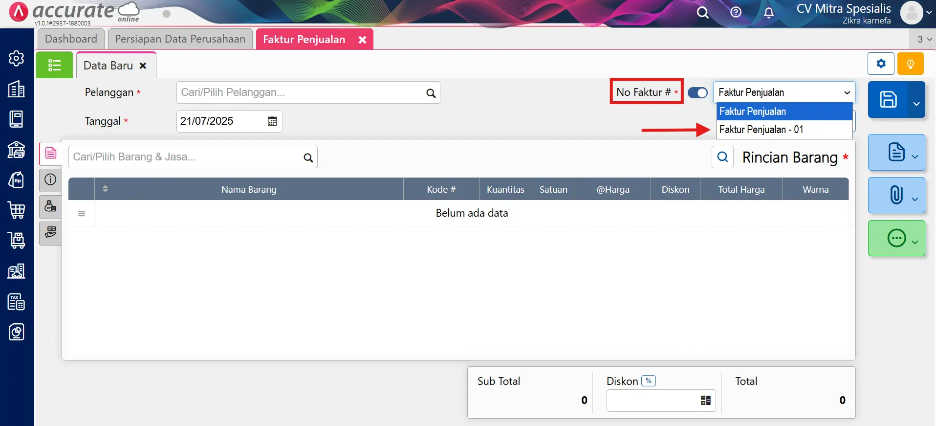 membuat penomoran otomatis
